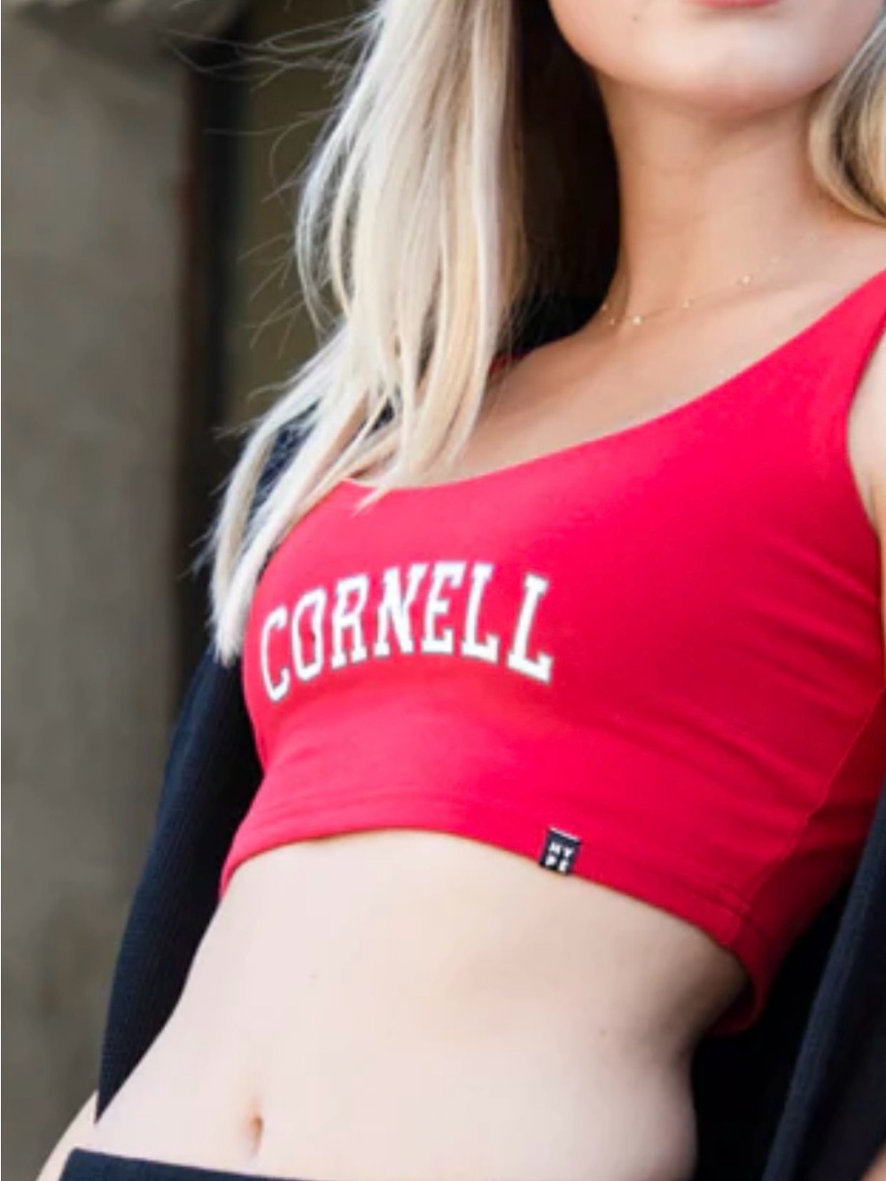Hype & Vice Cornell University Red Crop Tank scoop neck cardinal Bra Top Small